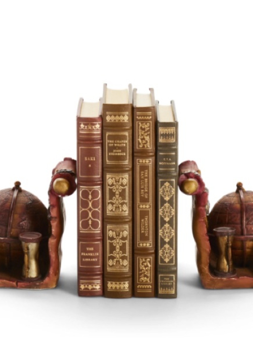 Decorative Brown & Red Globe Bookends – Set of 2